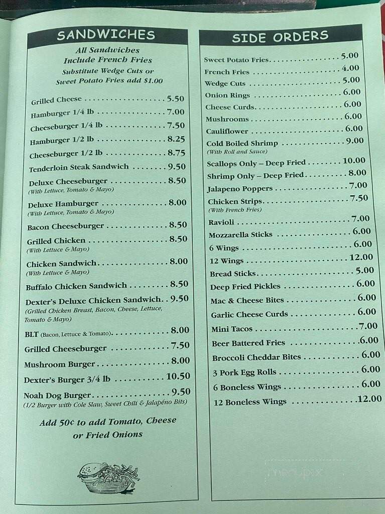 Dexter's - Menominee, MI menu_pic
