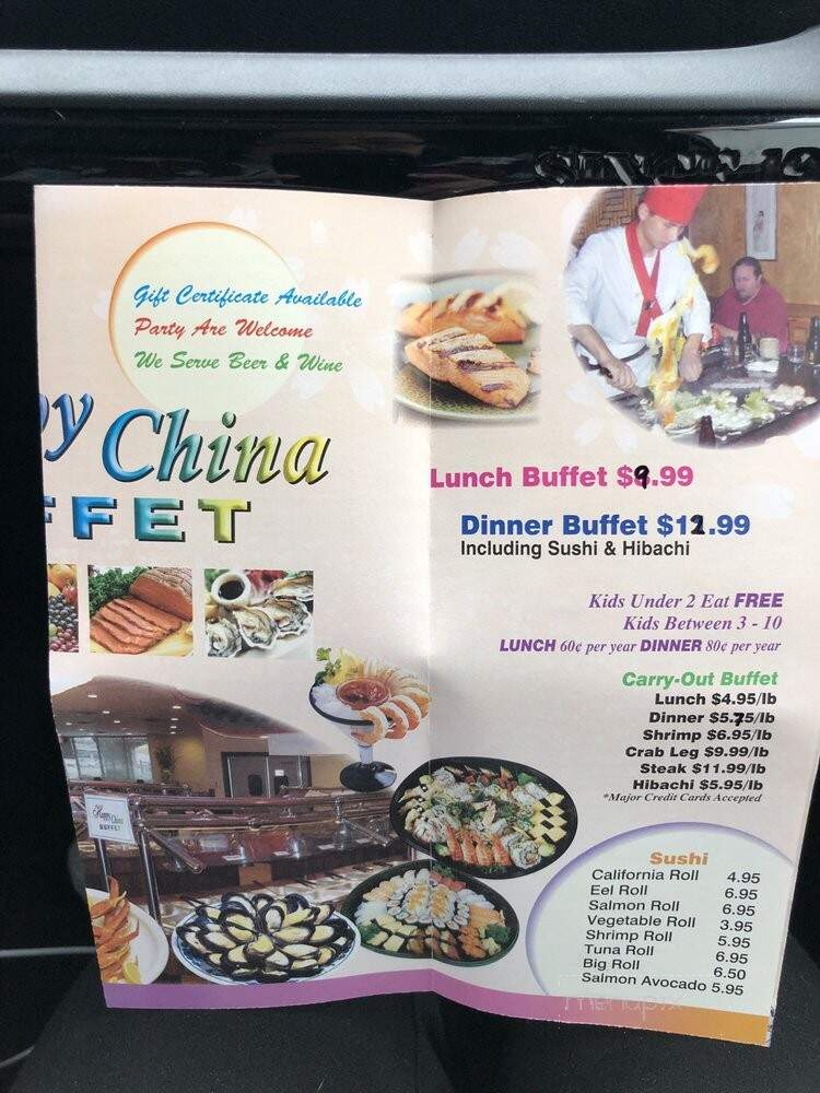 Happy China Buffet - Bangor, ME menu_pic