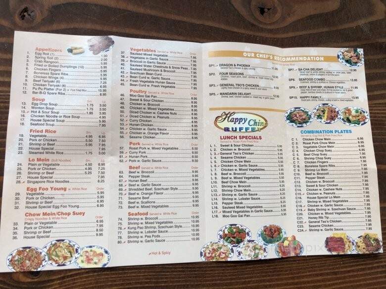 Happy China Buffet - Bangor, ME menu_pic