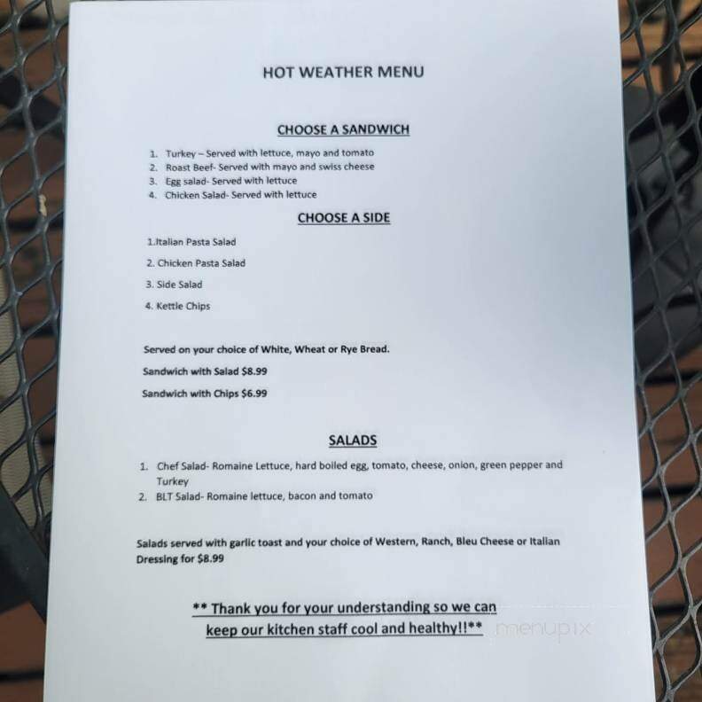 Shafer Saloon & Grill - Shafer, MN menu_pic