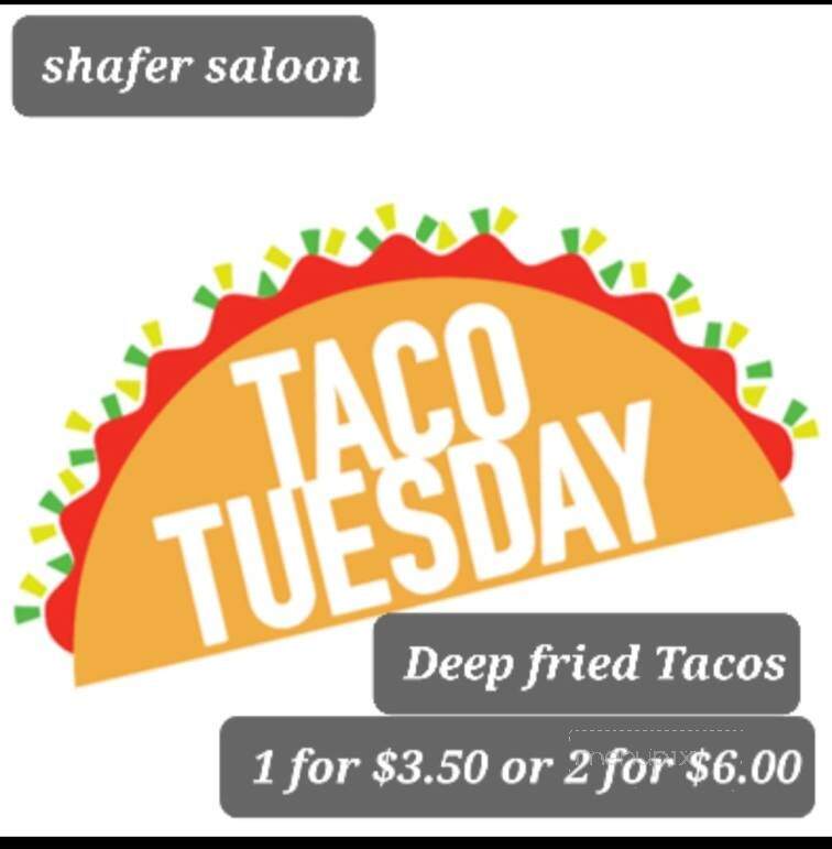 Shafer Saloon & Grill - Shafer, MN menu_pic