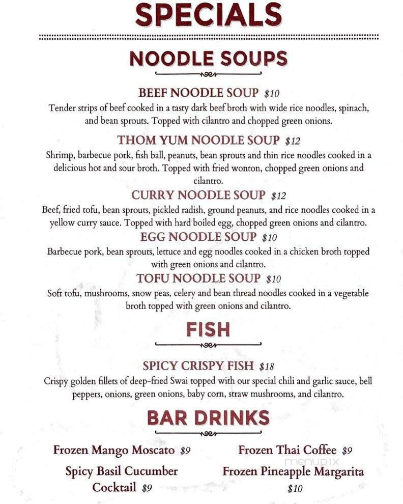 Bangkok Cuisine Express - Reno, NV menu_pic