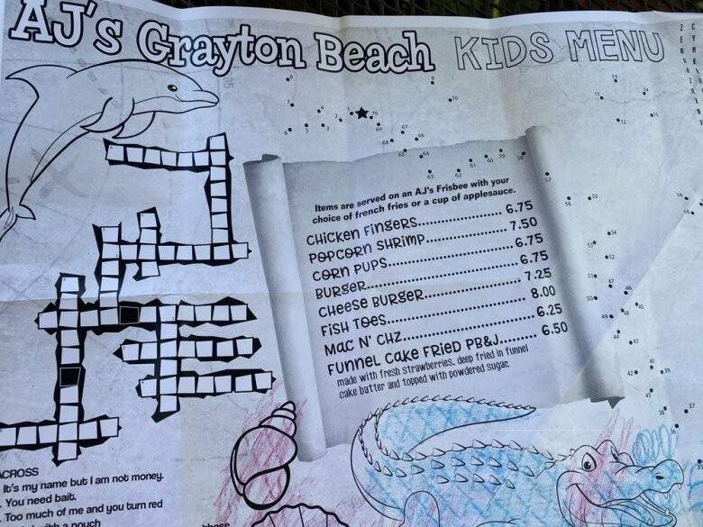 AJ's Grayton Beach - Santa Rosa Beach, FL menu_pic