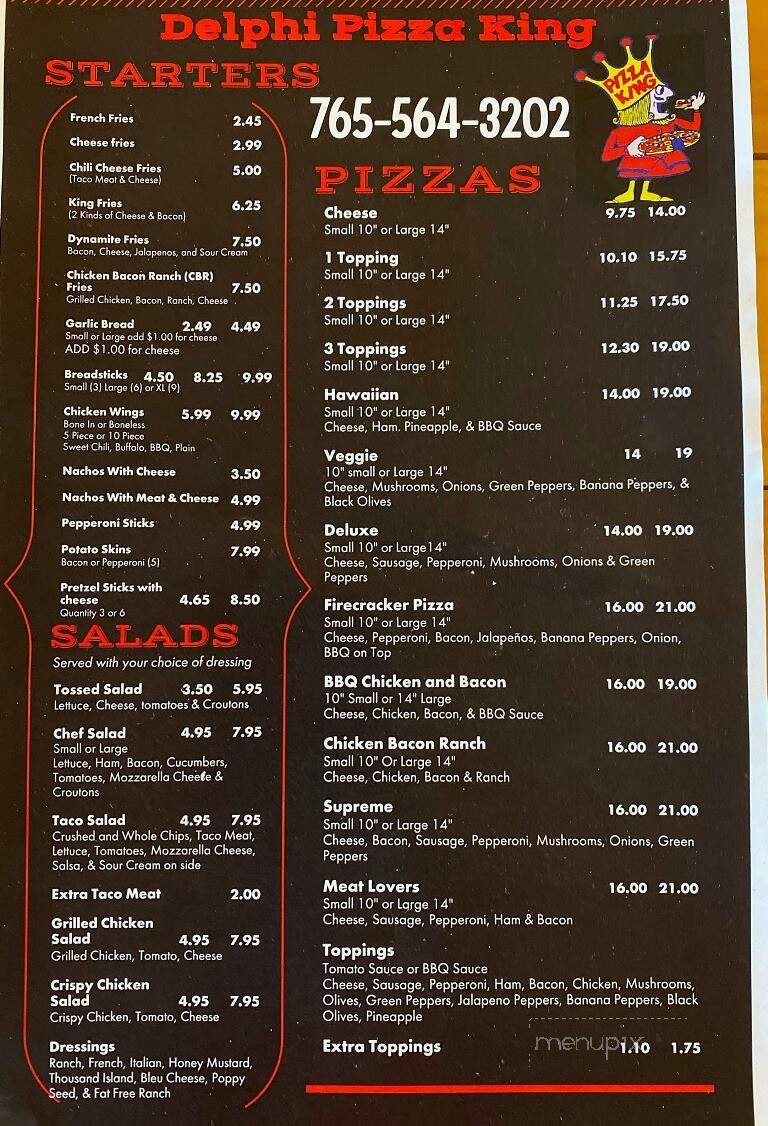 Delphi Pizza King - Delphi, IN menu_pic