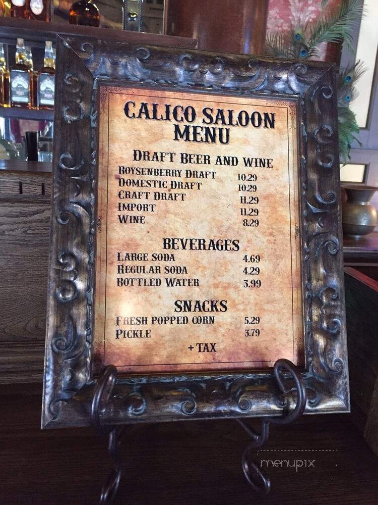 Calico Saloon - Buena Park, CA menu_pic