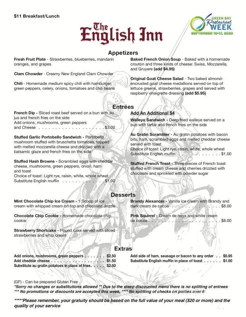 The English Inn - Green Bay, WI menu_pic