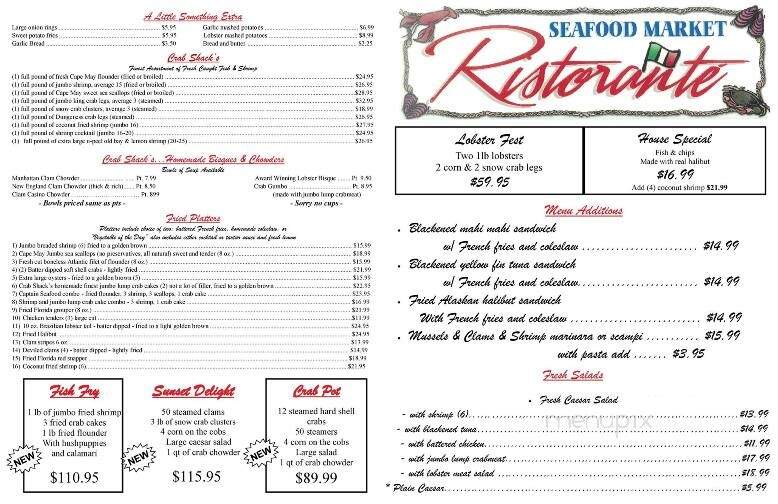 Crab Shack - Brigantine, NJ menu_pic