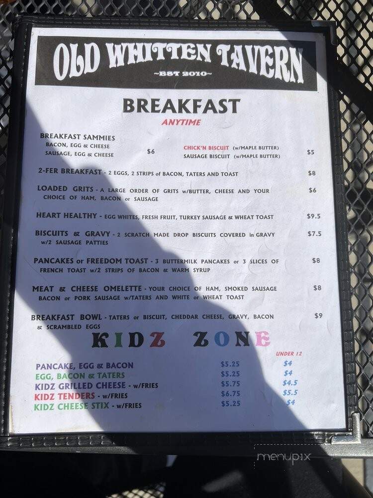 Old Whitten Tavern - Memphis, TN menu_pic