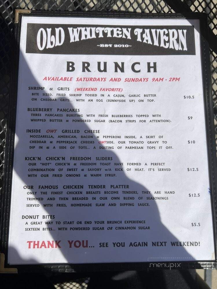 Old Whitten Tavern - Memphis, TN menu_pic