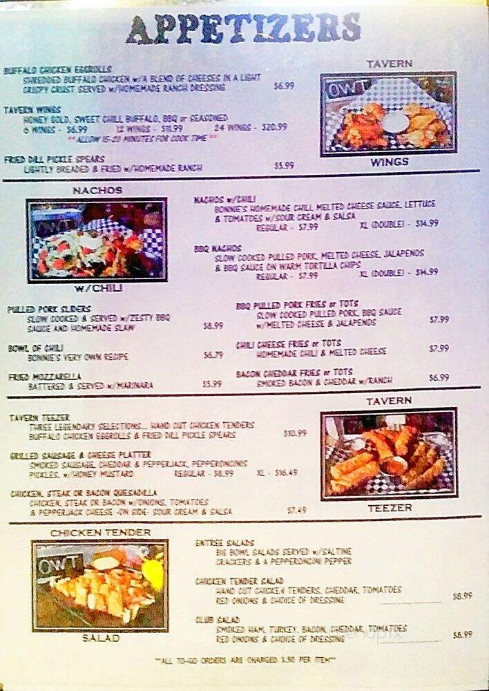 Old Whitten Tavern - Memphis, TN menu_pic