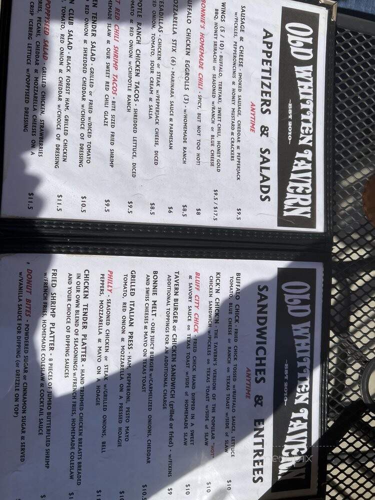 Old Whitten Tavern - Memphis, TN menu_pic