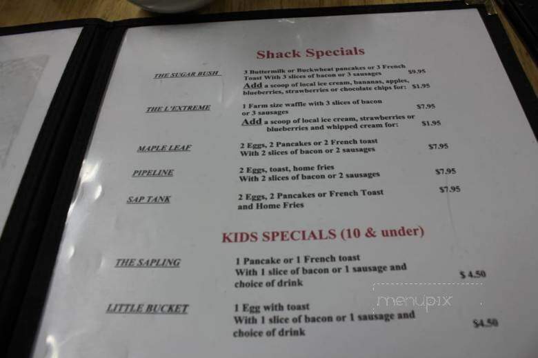 North Hadley Sugar Shack - Hadley, MA menu_pic