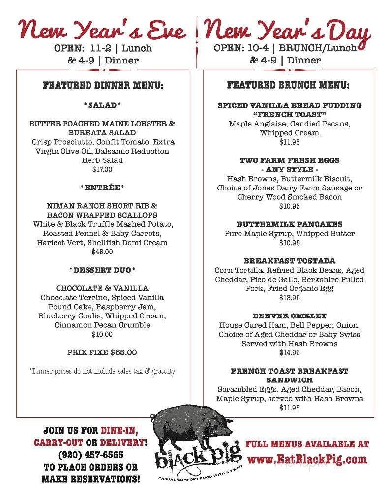 Black Pig - Sheboygan, WI menu_pic