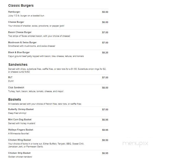 Pink Diamond Bar & Grill - Ogilvie, MN menu_pic