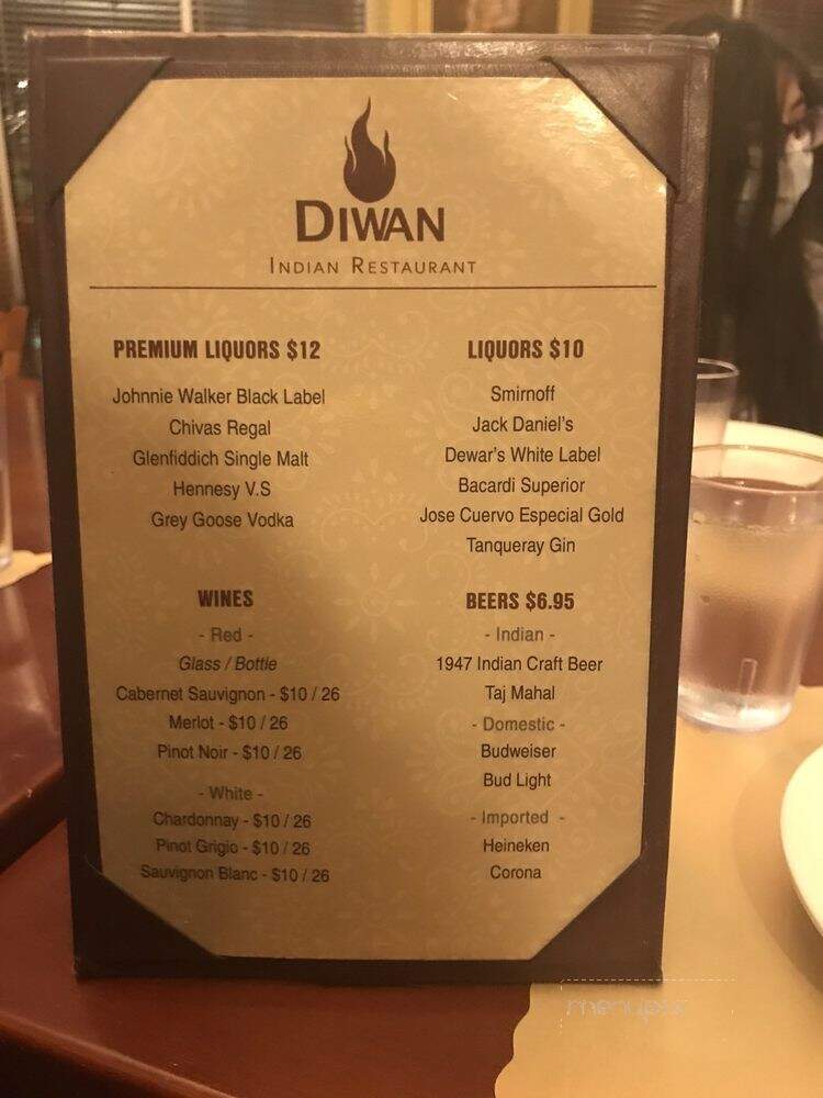 Diwan Indian Restaurant - Hicksville, NY menu_pic