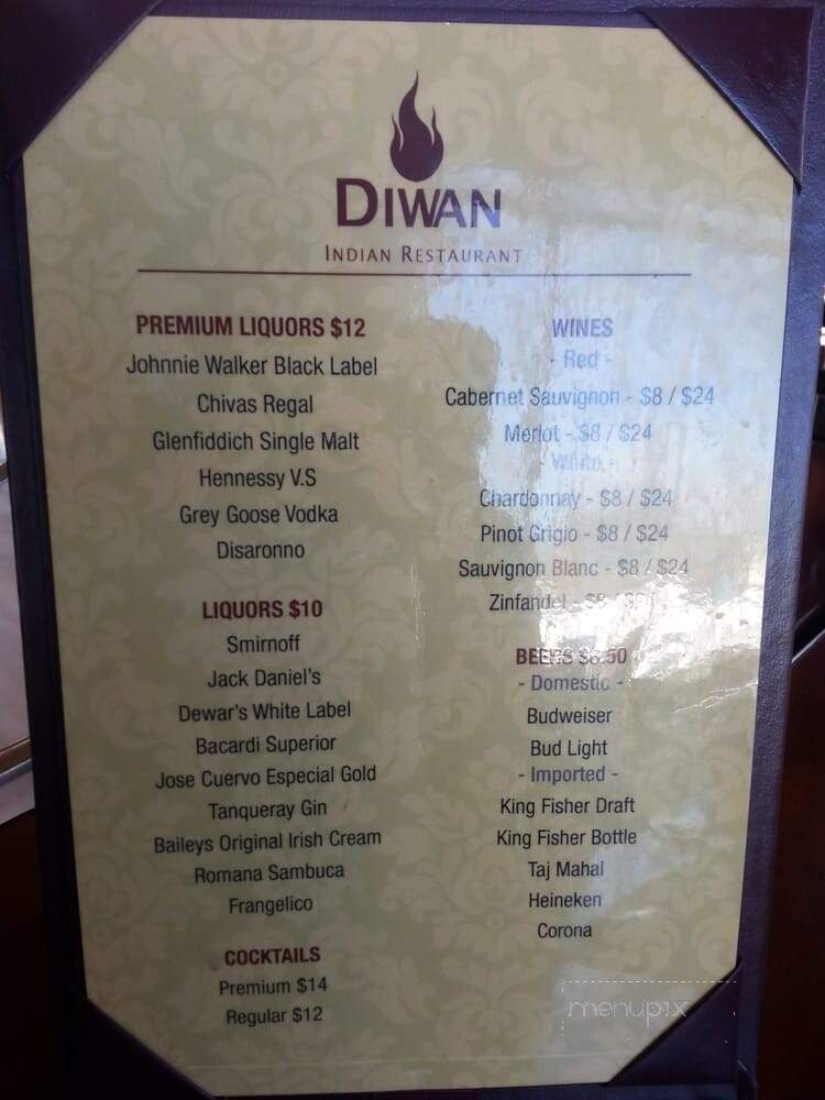 Diwan Indian Restaurant - Hicksville, NY menu_pic