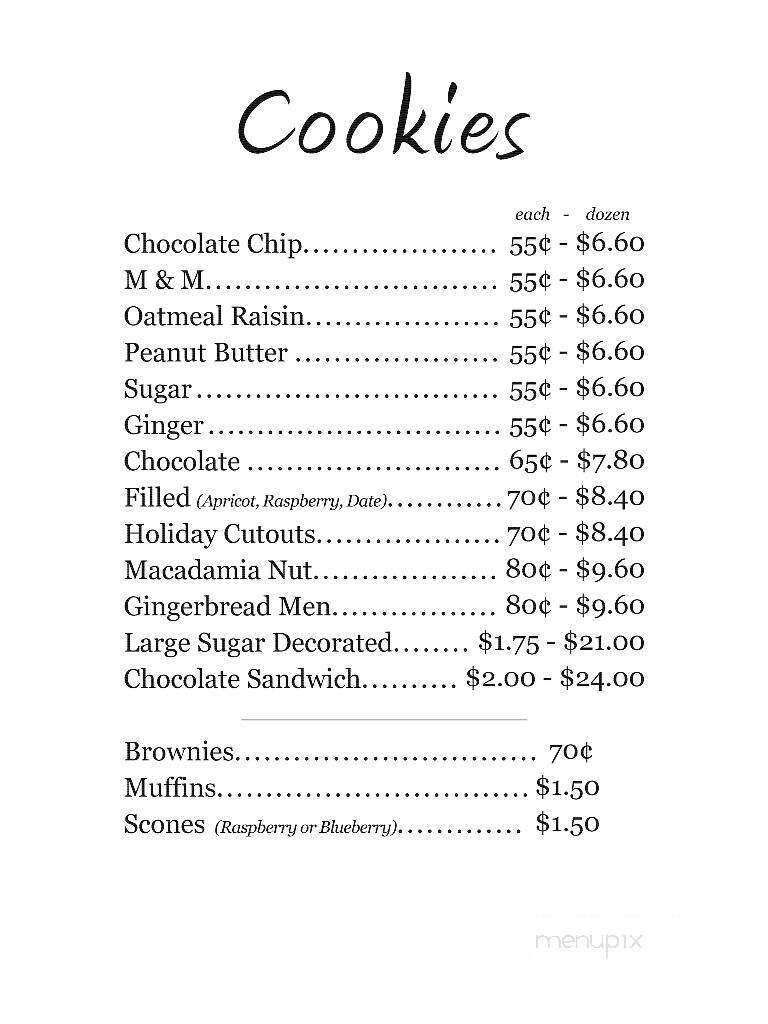 Pedretti's Bakery - Elkader, IA menu_pic