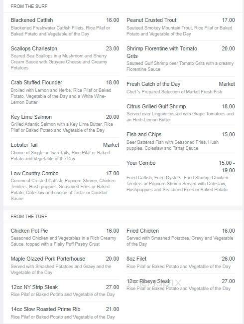 Paula Deen's Kitchen - Cherokee, NC menu_pic