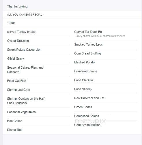 Paula Deen's Kitchen - Cherokee, NC menu_pic
