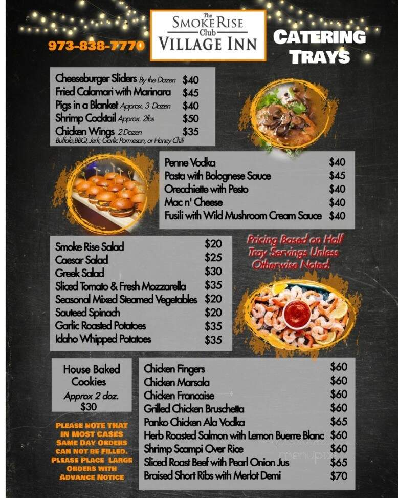 Smoke Rise Village Inn - Kinnelon, NJ menu_pic