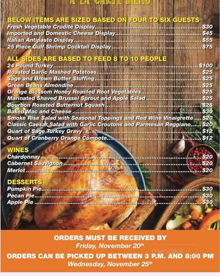 Smoke Rise Village Inn - Kinnelon, NJ menu_pic