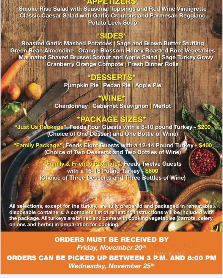 Smoke Rise Village Inn - Kinnelon, NJ menu_pic