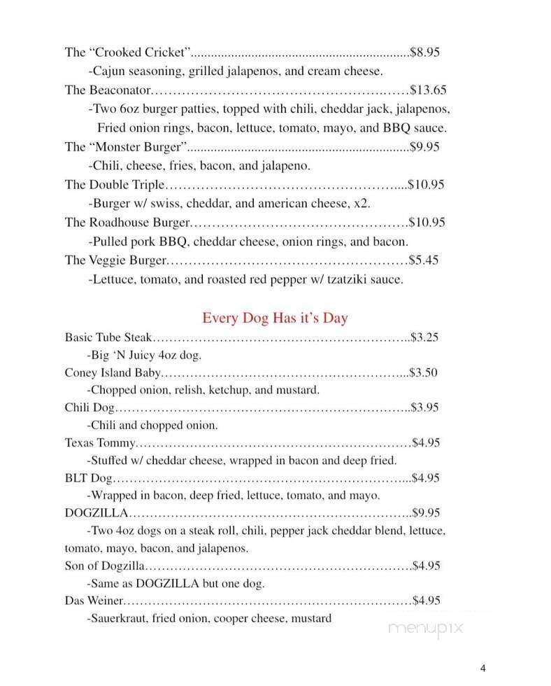 Beacon 443 Restaurant - Lehighton, PA menu_pic