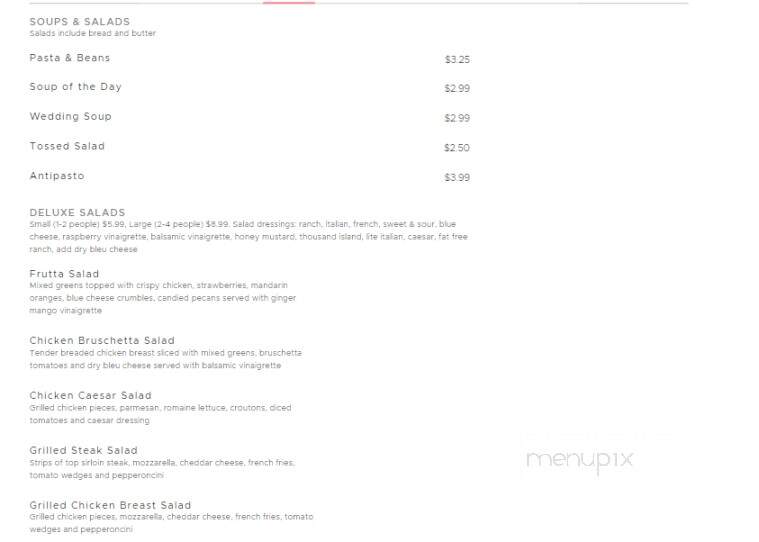 Valerio's Italian Restaurant - Erie, PA menu_pic