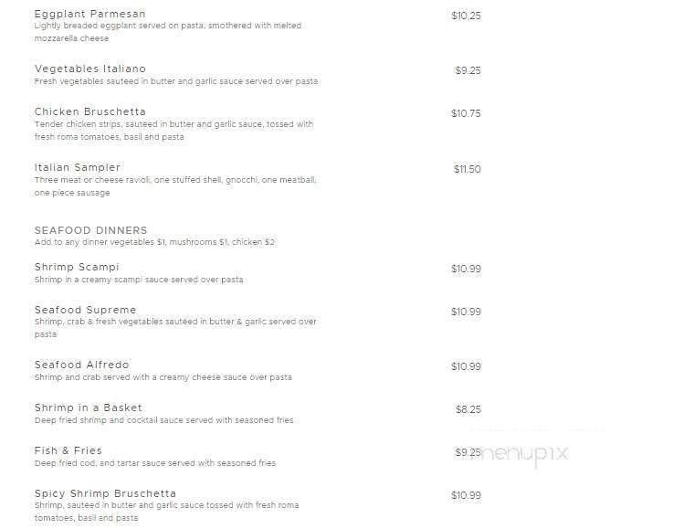 Valerio's Italian Restaurant - Erie, PA menu_pic