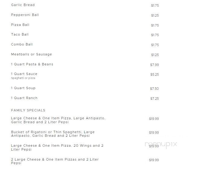 Valerio's Italian Restaurant - Erie, PA menu_pic