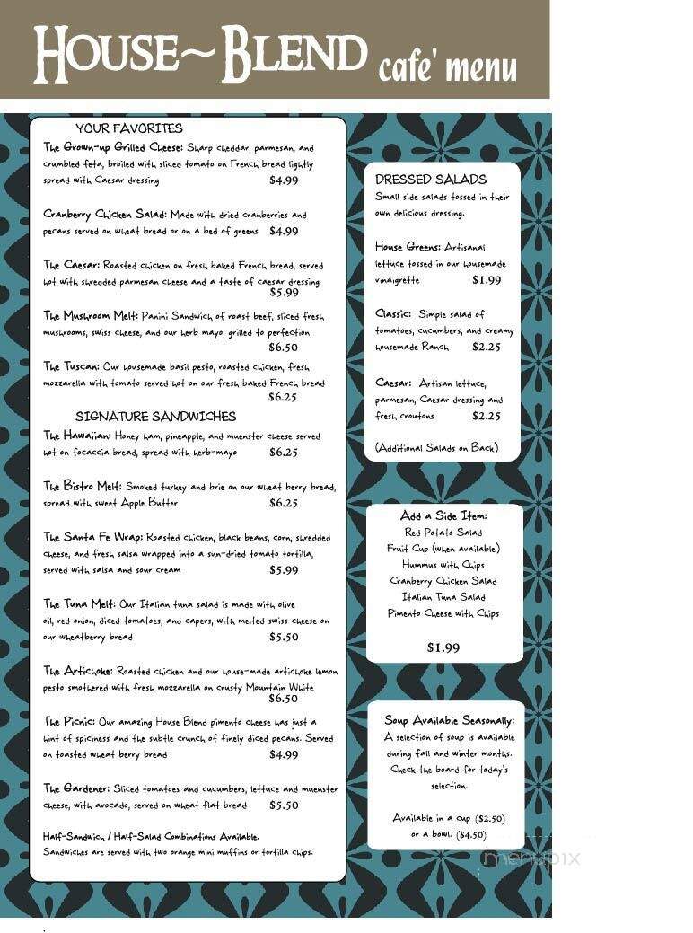 House Blend - Dickson, TN menu_pic