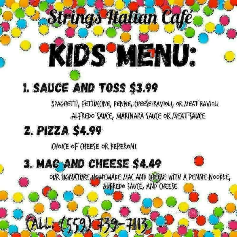 Strings Italian Cafe - Visalia, CA menu_pic