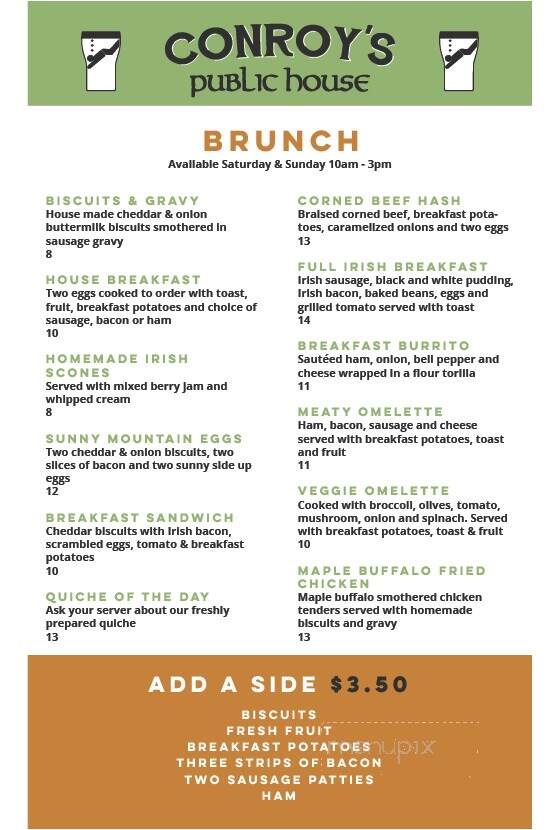 Conroy's Public House - Leawood, KS menu_pic