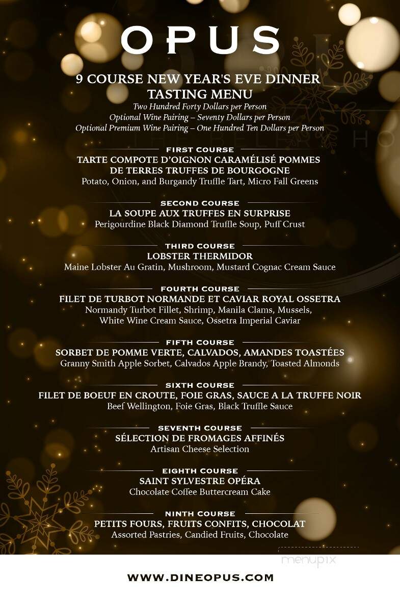 Opus at the Belfry House - Delavan, WI menu_pic
