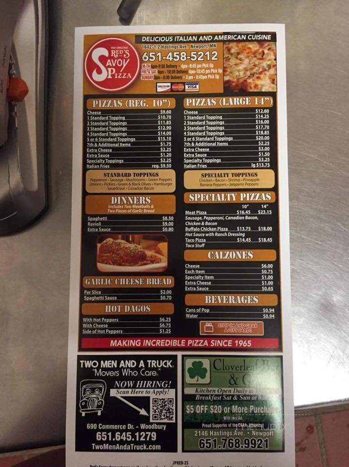 Hag's Newport Pizza - Newport, MN menu_pic