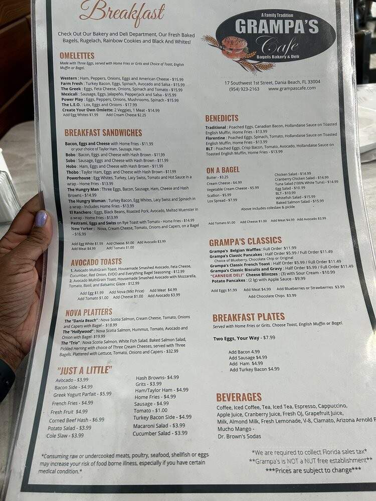 Grampa's Bagel Bakery Deli Cafe - Dania Beach, FL menu_pic