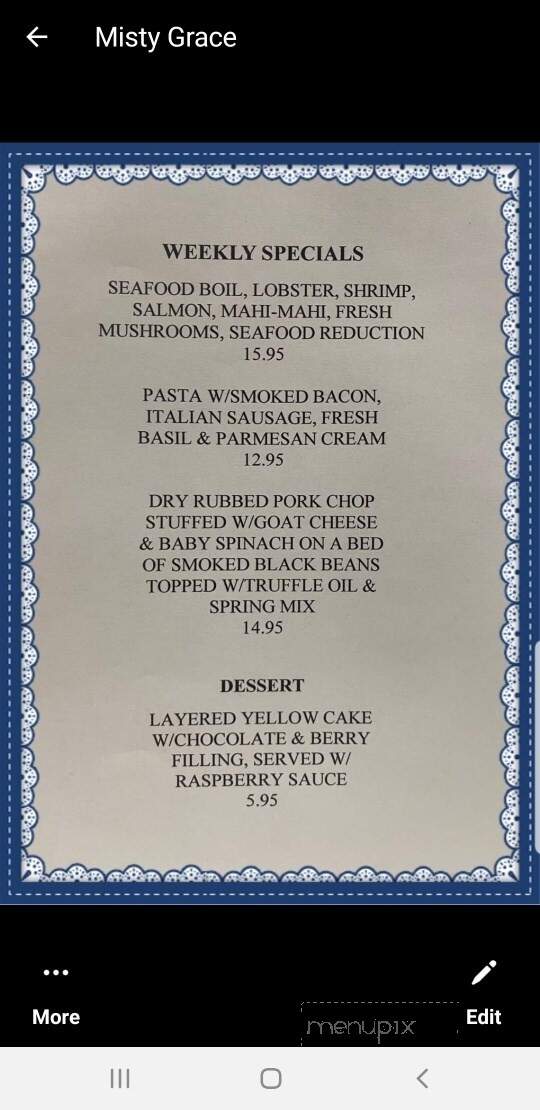 Ricky Bobby's Roadhouse - Celina, TN menu_pic