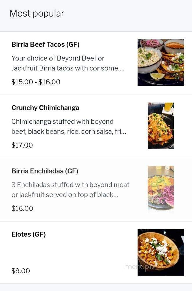 Casa del Vegano - Dallas, TX menu_pic