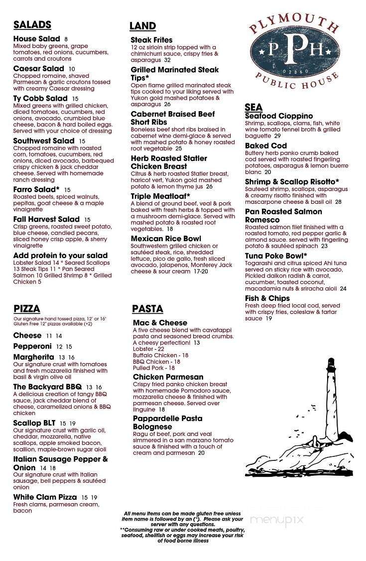 Plymouth Public House - Plymouth, MA menu_pic