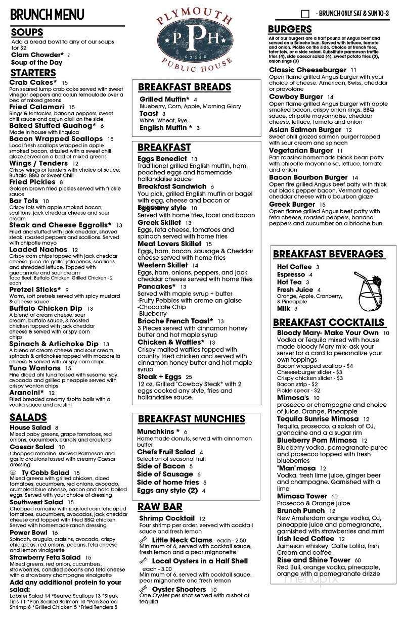 Plymouth Public House - Plymouth, MA menu_pic