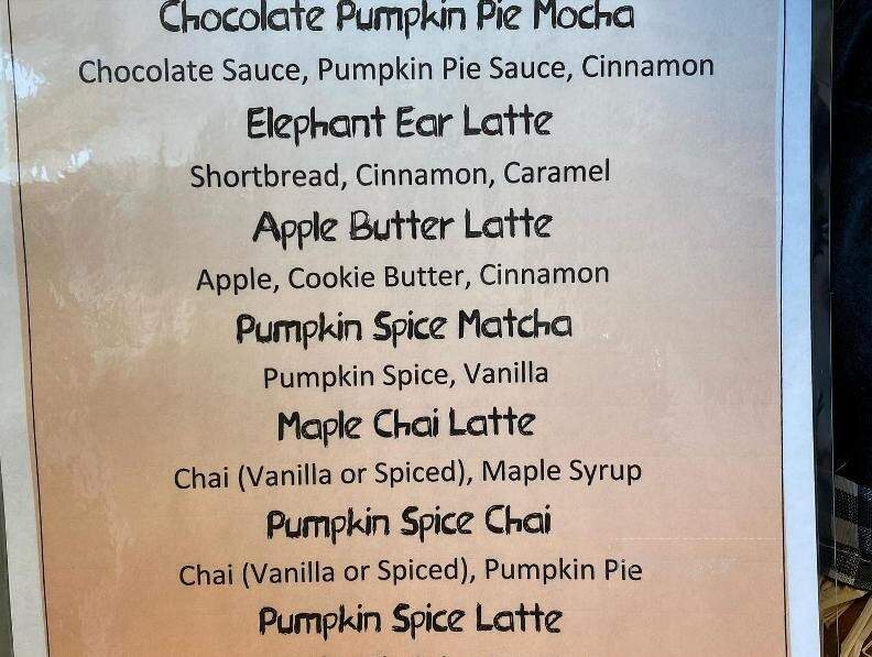 Untamed Coffee - Sumner, WA menu_pic