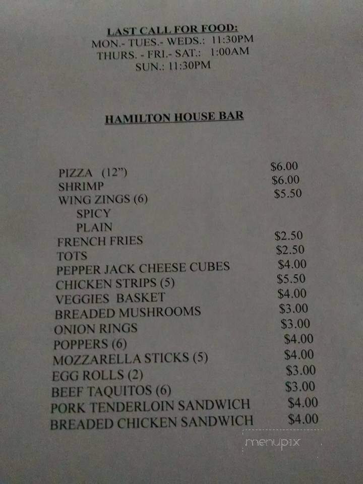 Hamilton House - Hamilton, IN menu_pic