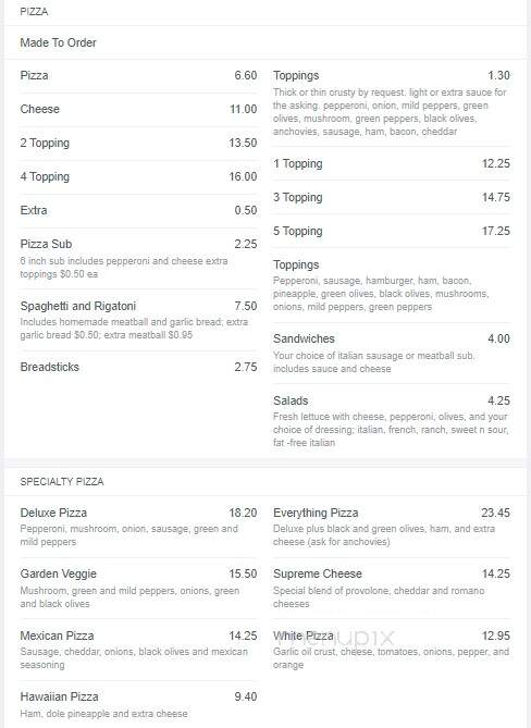 Pizza Express - Bridgeport, OH menu_pic