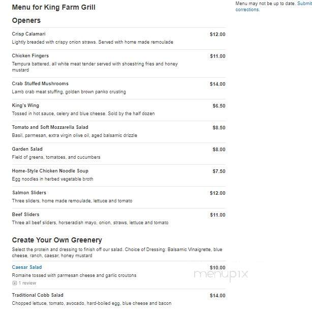 King Farm Grill - Rockville, MD menu_pic