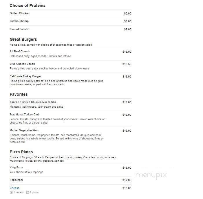 King Farm Grill - Rockville, MD menu_pic