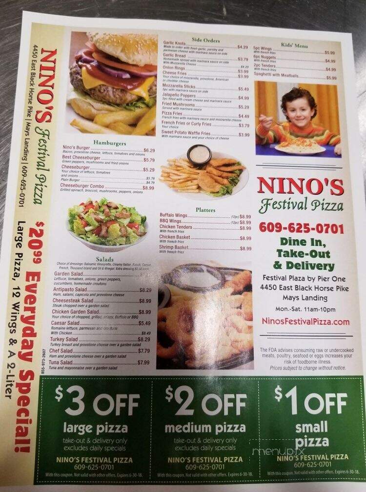 Nino's Festival Pizza - Mays Landing, NJ menu_pic