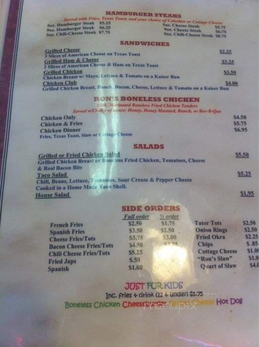 Ron's Hamburgers At The Farm - Tulsa, OK menu_pic