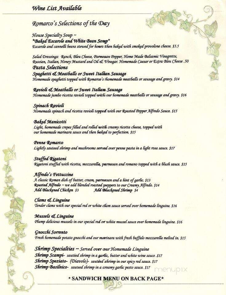 Romarco's - Clifton Heights, PA menu_pic
