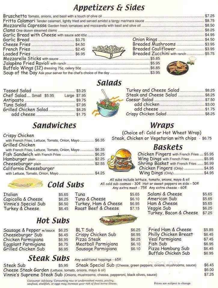 Vinnie's Pizza - Middleburg, PA menu_pic