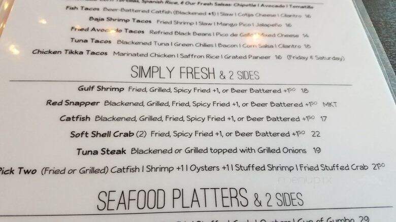Steve's Landing - Crystal Beach, TX menu_pic